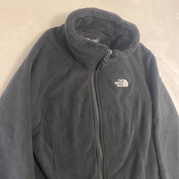 The North Face Fleece Jacket Fuzzy Sherpa Lined Women's Small Black Full Zip - Picture 2 of 10